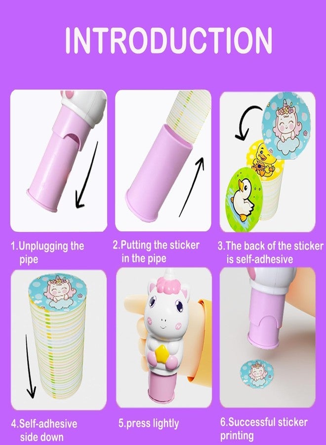 Slipps Sticker Stamper with 100+ Stickers for Kids, Arts and Crafts Sticker Book for Toddlers, Creative Play Travel Toy for Toddlers Girls Boys Age 3 4 5 6 7+ Years Old (Unicorn) - Image 2